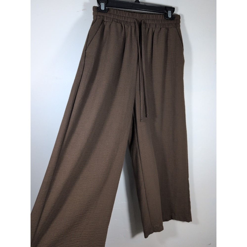 Zenana Large Brown Wide Leg Pants - Picture 3 of 7